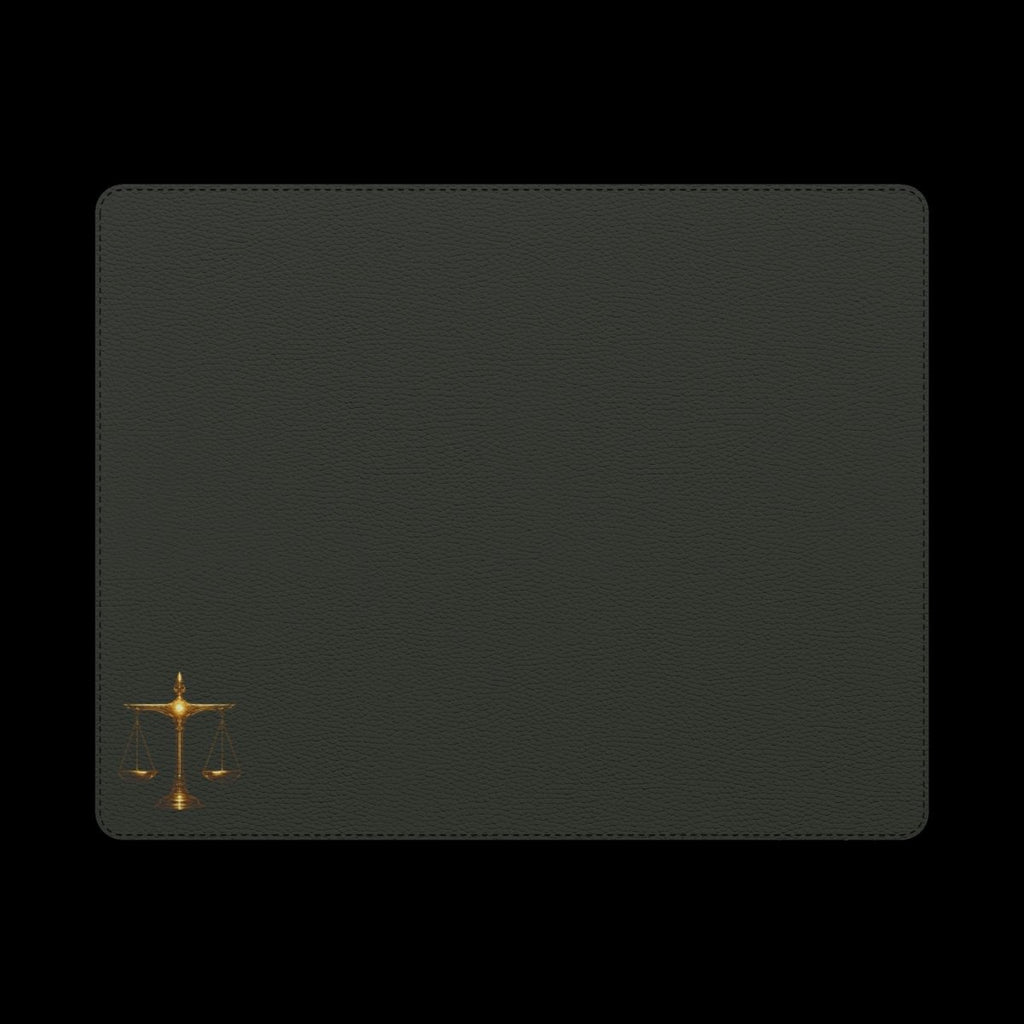 Mousepad – Vegan leather black with gold scales