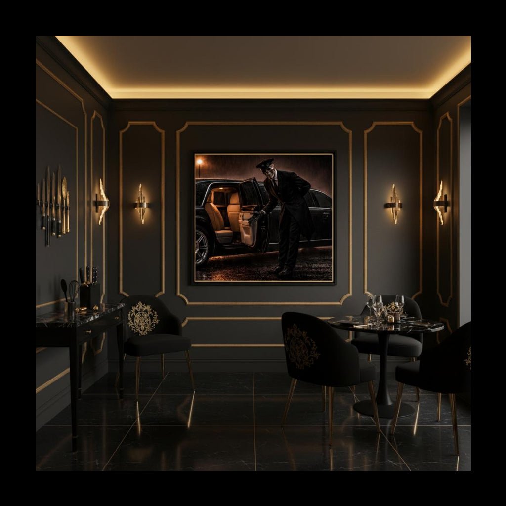 Der Chauffeur - Gerahmte Leinwand