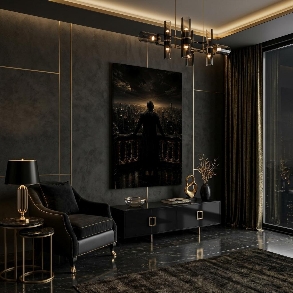 Zwischen Himmel und Gold - Gerahmte Leinwand